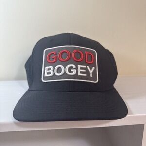 Ghost Golf Black Good Bogey Adjustable Snap Back Mesh Cap‎ Hat